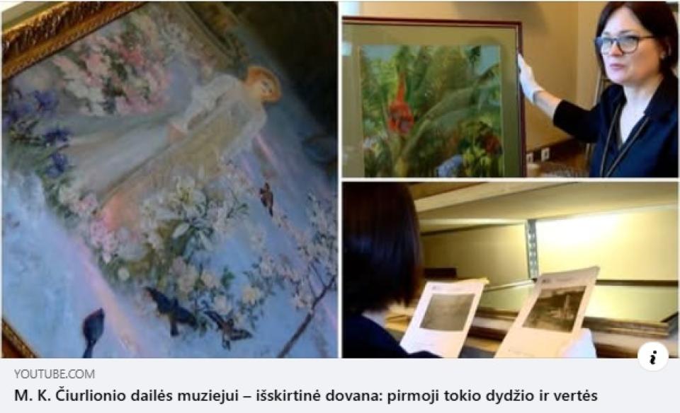 M. K. Čiurlionio dailės muziejui – išskirtinė dovana: pirmoji tokio dydžio ir vertės